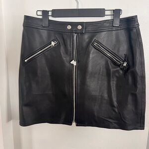 Never worn Rag & Bone Black Leather Racer Skirt